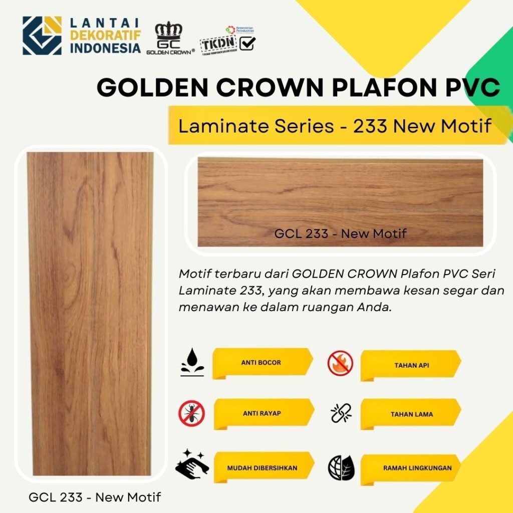 Sambut Motif Baru! Plafon PVC Golden Crown